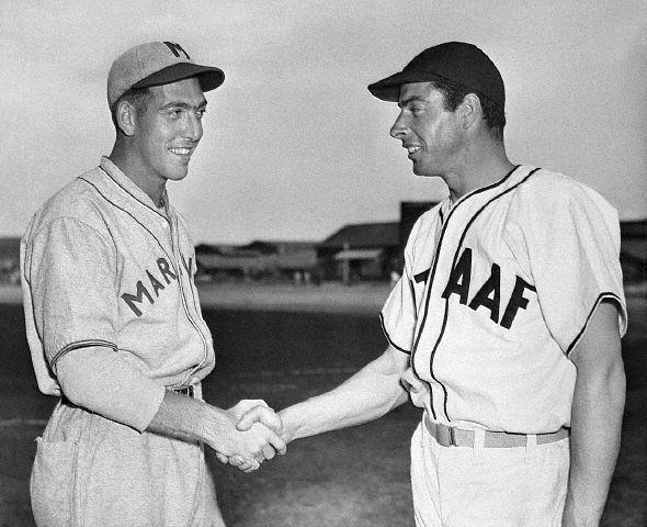 Andy Steinbach and Joe DiMaggio.jpg